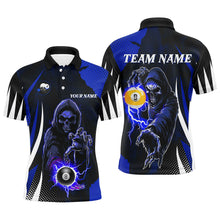 Load image into Gallery viewer, Funny Blue Death Skeleton 8 Ball & 9 Ball Billiard Shirts For Men Custom League Billiard Jerseys TDM2284