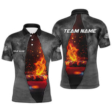 Load image into Gallery viewer, Custom Grey Billiard Balls Fire 3D Printed Men Polo & Quarter-Zip Shirts, Billiard Apparel Clothing TDM1678