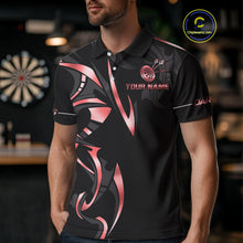 Load image into Gallery viewer, Black And Red Dartboard Crown Dart Shirts For Men Custom Dart Jersey Team Polo & Quarter Zip TDM4091