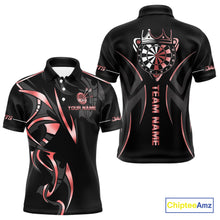 Load image into Gallery viewer, Black And Red Dartboard Crown Dart Shirts For Men Custom Dart Jersey Team Polo & Quarter Zip TDM4091