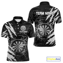 Load image into Gallery viewer, White Black Darts Board Break Glass Custom Dart Shirts For Men, Darts Team Shirts Dart Jersey TDM4522