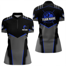 Load image into Gallery viewer, Billiard Jerseys For Women Custom Polo & Quarter-Zip Billiard Shirts, Team Pooler Short Sleeve |Blue TDM3385