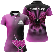 Load image into Gallery viewer, Personalized Pink Billiard 8 Ball Wings Custom Women Billiard Shirts, 8 Ball Pool Pink Jerseys TDM1843