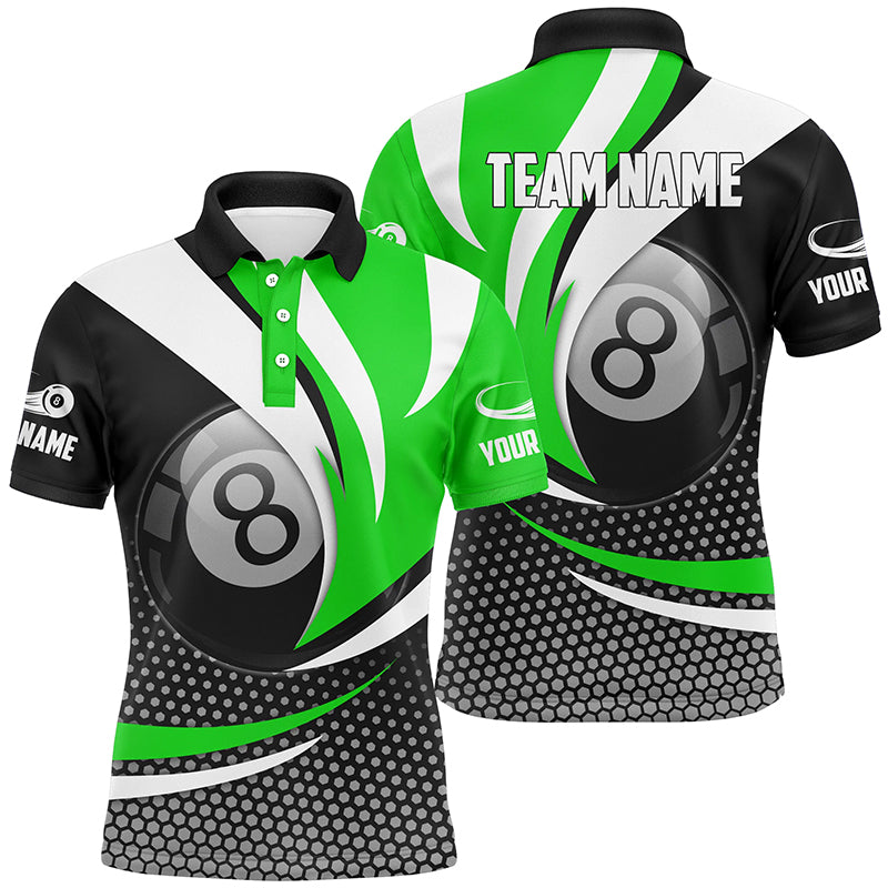 Personalized 8 Ball Billiard Green Version 3D Polo Shirts For Men Best Custom Gifts For Pooler TDM0153