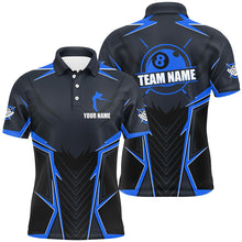 Load image into Gallery viewer, Billiard Jerseys For Men Custom Polo & Quarter-Zip Billiard Team Shirts, 8 Ball Pool Shirt |Blue TDM3030