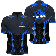 Load image into Gallery viewer, Billiard Jerseys For Men Custom Polo & Quarter-Zip Billiard Team Shirts, 8 Ball Pool Shirt |Blue TDM3030
