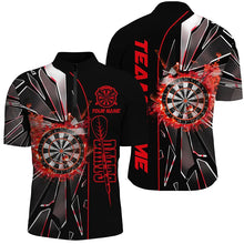 Load image into Gallery viewer, Personalized Red Break Glass 3D Darts Shirts For Men Custom Dart League Shirts Best Darts Jersey TDM2153