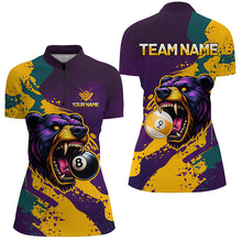 Load image into Gallery viewer, Funny Bear 8 Ball & 9 Ball Pool Custom Women Billiard Shirts, Grunge Colorful Billiard Team Shirts TDM2437