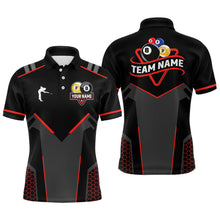 Load image into Gallery viewer, Personalized Billiard 8 Ball & 9 Ball Pool Polo, 1/4 Zip For Men Custom Team Billiard Jerseys |Red TDM3547