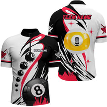 Load image into Gallery viewer, Personalized Billiard 8 Ball & 9 Ball Pool Shirts For Men Custom Billiard Team Jerseys | Red TDM3431
