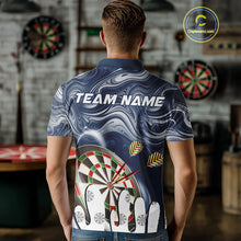 Load image into Gallery viewer, Personalized Marble Swirl Dart Shirts For Men Custom Funny Darts Team Jersey Polo & 1/4 Zip |Blue TDM4161