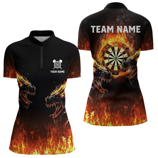 Custom Fire Flame Wolfs Dartboard Dart Jerseys For Women Dart Team Jerseys Personalized NYN0040