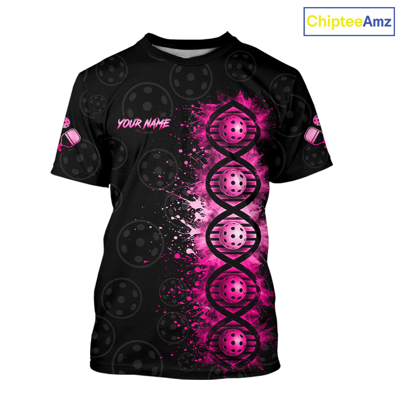 Pink Splatter Pickleball Shirt Is In My Dna Custom Pickleball Tournament Team Uniform For Men NYN4115