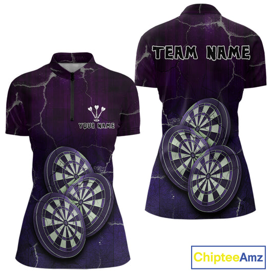 Triple Dartboards Custom Grunge Darts Team Shirt For Women | Opt3 - Blue Purple NYN0680