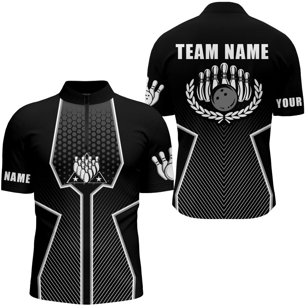 Personalized 3D Bowling Jersey for Men USA Bowling Team Shirt Bowling Quarter-Zip Shirt QZT128
