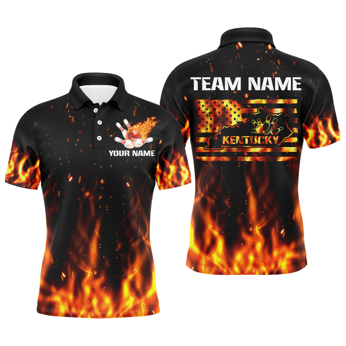 Custom Bowling Green Kentucky for Men, Polo Bowling Shirts, Team Shirt Bowling Pin And Ball QZT306