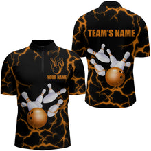 Load image into Gallery viewer, Personalized 3D Men's Bowling Team Jersey Bowling Shirt American Bowling Quarter-Zip Shirt QZT33