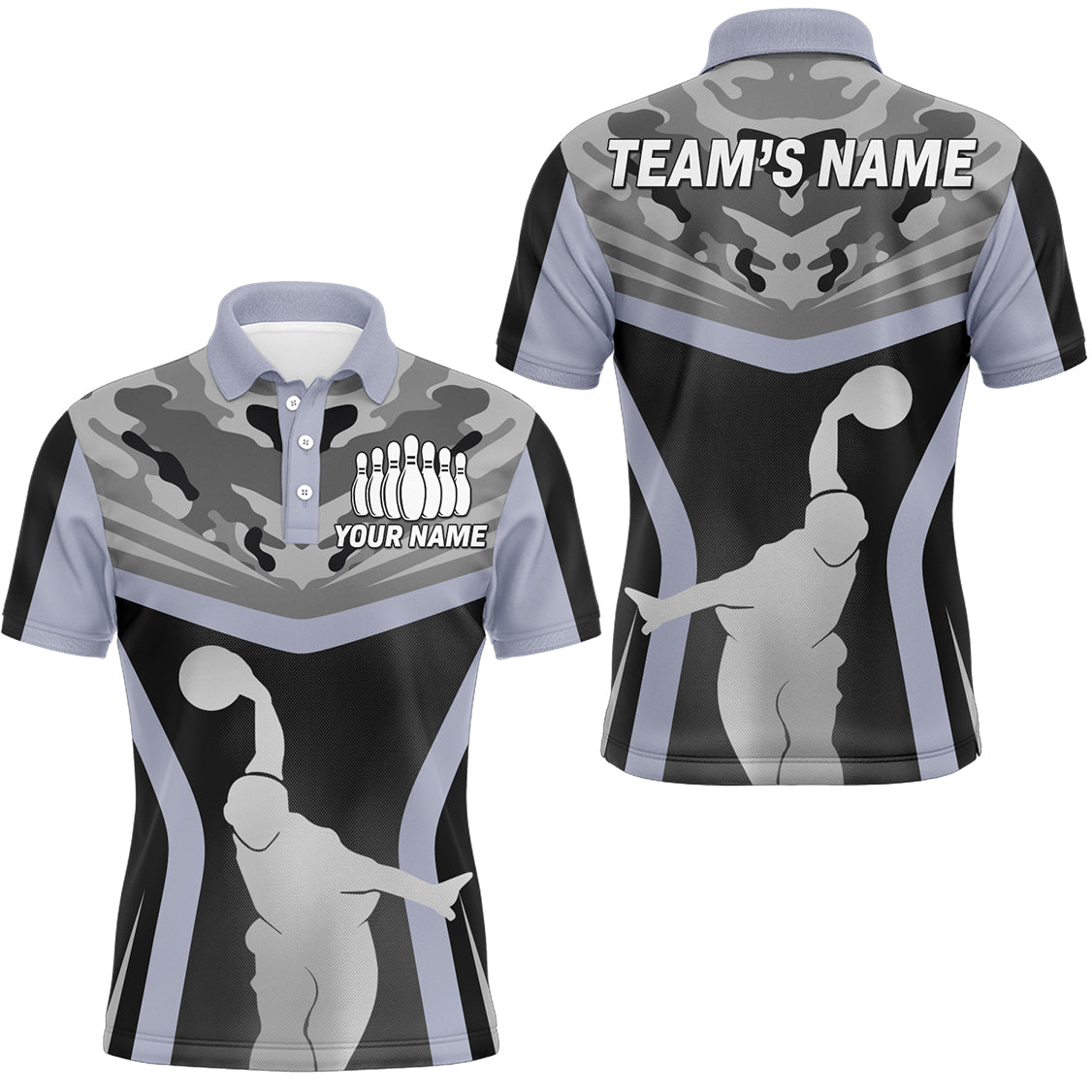 Personalized Bowling Polo Shirt for MenCustom Bowling Team Jersey Bowling Shirt QZT21