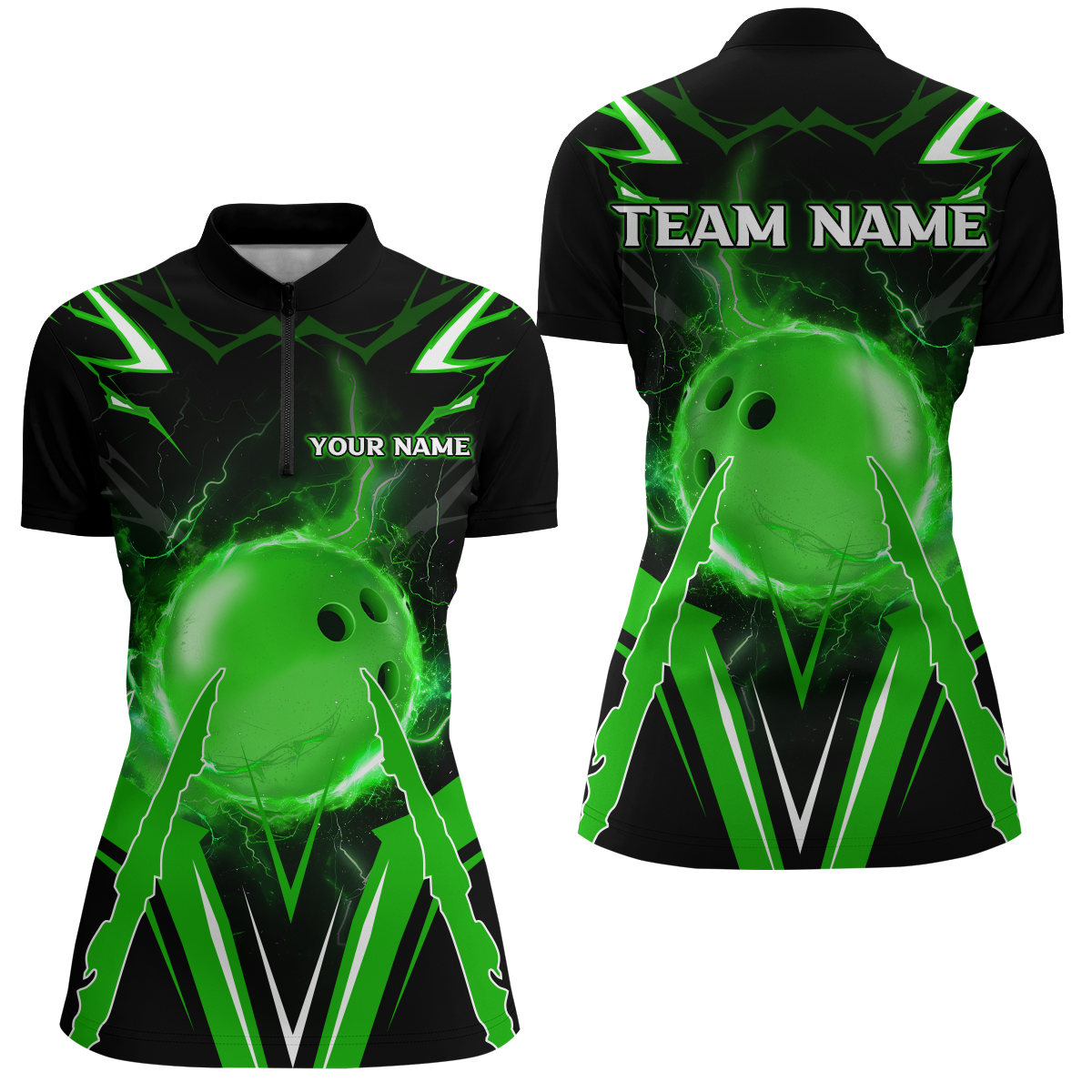Personalized Bowling Team Shirts for Women Quarter Zip Bowling Multicolor QZT455