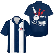Load image into Gallery viewer, Retro Bowling Shirt For Men & Women Custom Blue Bowling Jersey Hawaiian Bowling Team League Shirt BDT349