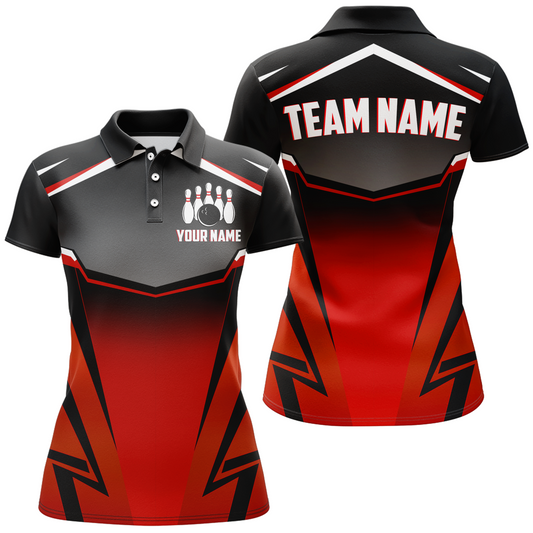 Custom Bowling Shirts Men & Women Red Bowling Team Jersey Unisex Polo Bowling Uniform BDT530