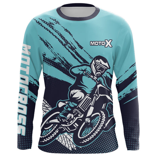 Motocross Racing Jersey Blue Upf30+ Dirt Bike Shirt Men Kid Women Motorcycle Jersey XM252