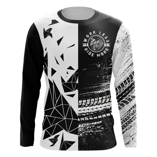 Custom Dirt Bike Racing Jersey UPF30+ Motocross Shirt for Men Women Kid Work Less Ride More XM02