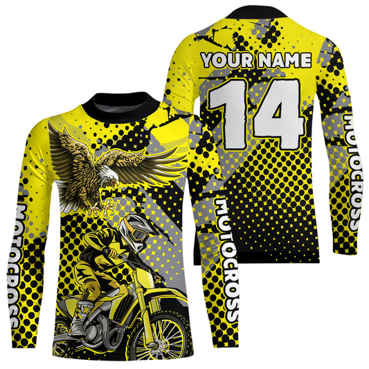 Yellow Eagle Motocross Jersey Custom Dirt Bike Jersey for Men Kid Women Riding Shirt XM363