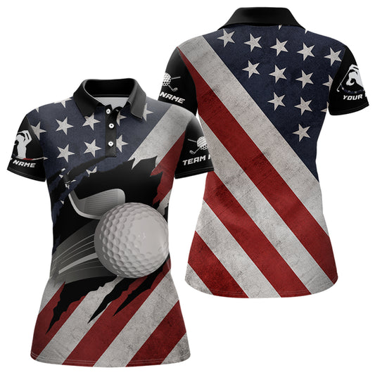 Custom American Flag Golf Polo Shirt For Men Women Patriotic US Golf Polo Shirts MMG09