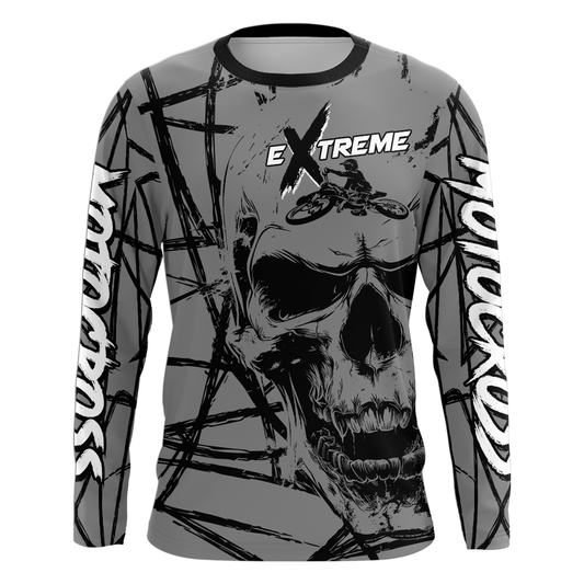 Motocross Racing Jersey Grey Upf30+ Dirt Bike Shirt MX Off-Road Motorcycle Shirt XM291
