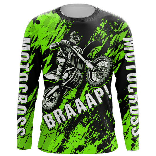 Motocross Racing Jersey Green Upf30+ Dirt Bike Shirt Men Women Kid Off-Road Shirt XM87