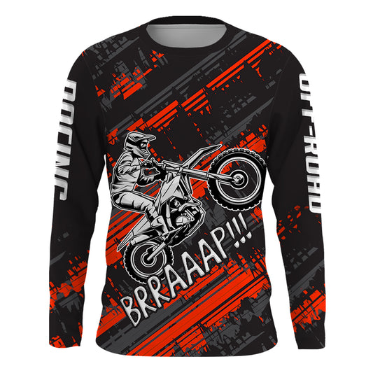 Kid Men Motocross Jersey Personalized Upf30+ Red Dirt Bike Shirt MX Racing Jersey XM231