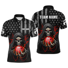 Load image into Gallery viewer, Skull Bowling Shirts Custom Name Bowling Jersey for Men Polo & Quarter Zip Team Bowling Shirts Unisex HNT04
