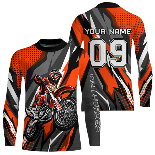 Custom Orange Motocross Racing Jersey Men Women Kid Upf30+ Dirt Bike Shirt Racing Jersey DNT83
