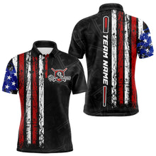 Load image into Gallery viewer, American Flag Billiard Jerseys 8 Ball Pool Billiard Shirts for Men Polo & 1/4 Zip Shirt NNT05