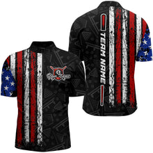 Load image into Gallery viewer, American Flag Billiard Jerseys 8 Ball Pool Billiard Shirts for Men Polo & 1/4 Zip Shirt NNT05