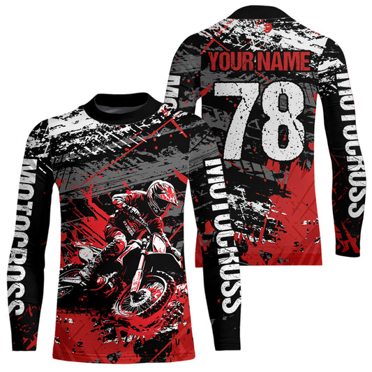 Red Youth Motorcycle Shirt Motocross Jersey Custom Dirt Bike Jersey Kid Men Women DNT54