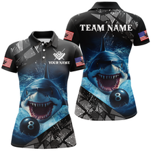 Load image into Gallery viewer, Funny Blue Shark Ball Pool Billiard for Women Billiard Shirts Polo & 1/4 Zip Shirt Team NNT18