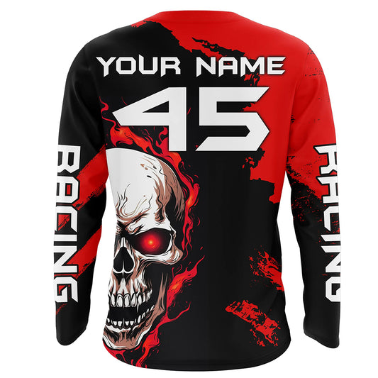 Motocross Jersey Upf30+ Custom Dirt Bike Jersey Mens Women Skull Off-Road Jersey Adult&Kid| CTP51
