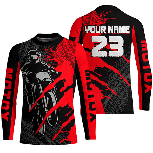 Custom Red Motocross Jersey for Men Women Upf30+ Dirt Bike Shirt Motorcycle Jersey| CTP67