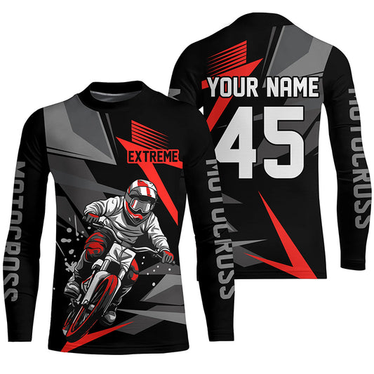 Adult&Kid Custom Motocross Jersey UPF30+ MX Racing Extreme Dirt Bike Racewear| CTP32