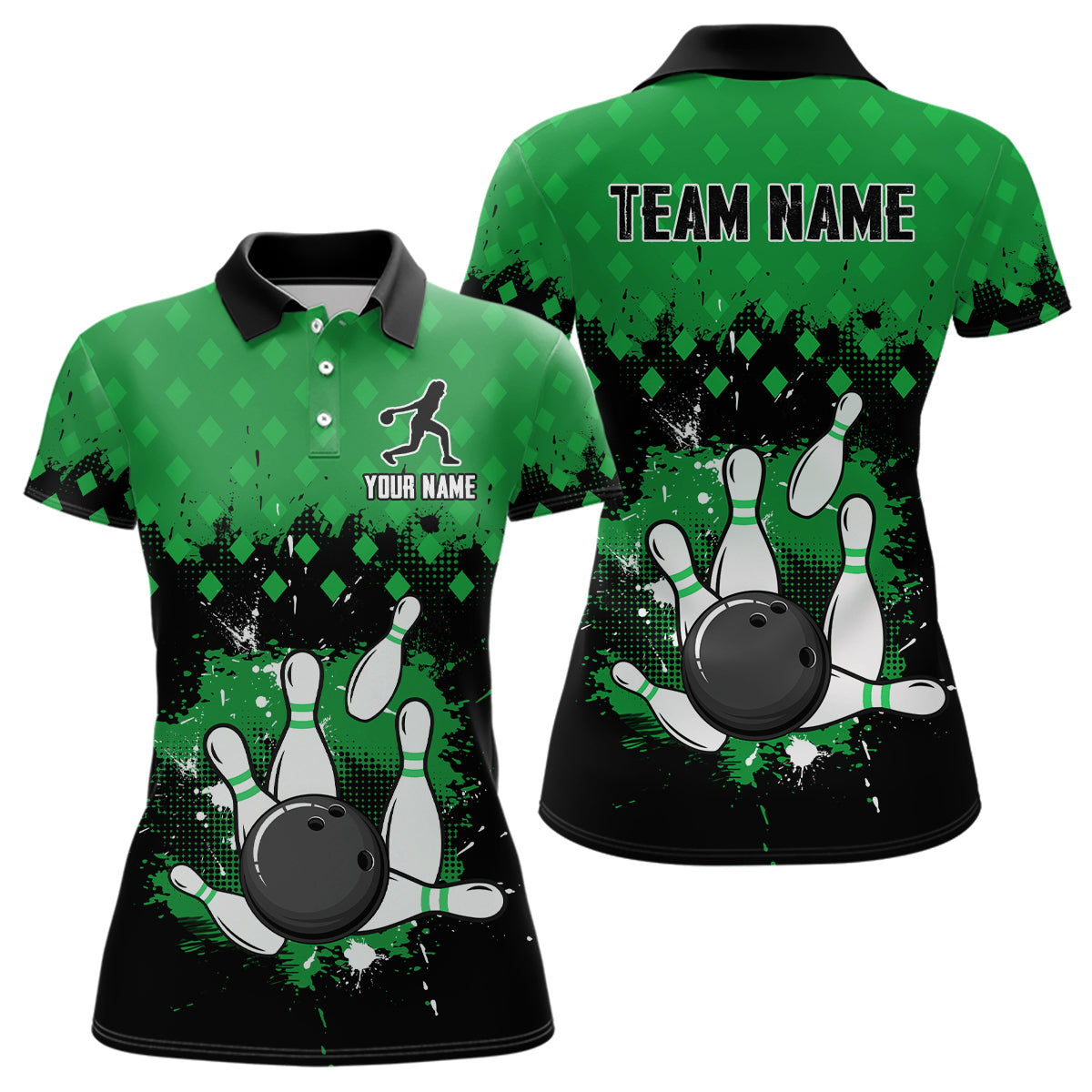 Green Bowling Jersey Men And Women Custom Bowling Shirts Unisex Polo Bowling Team Shirt CP06