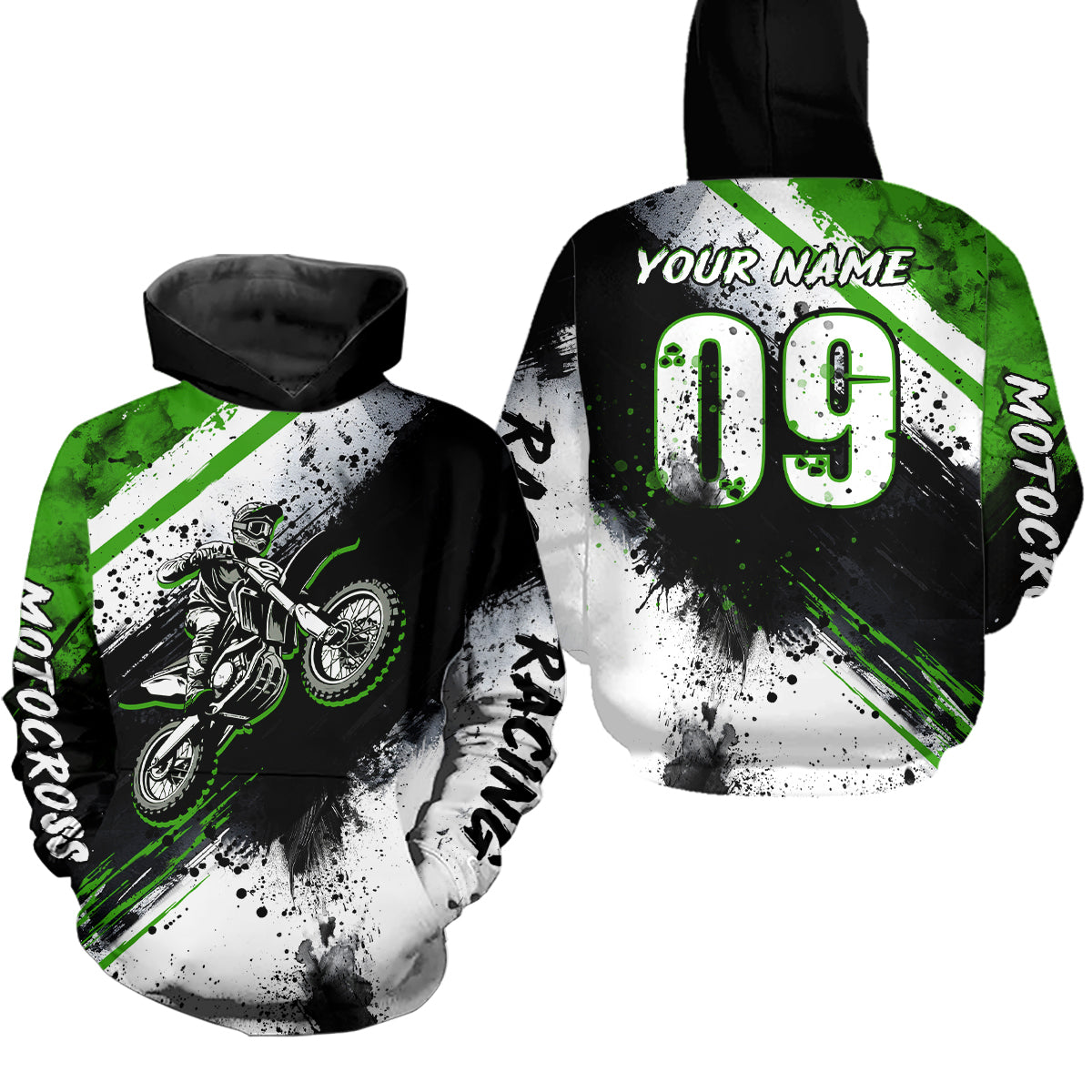Adult&Kid green custom dirt bike jersey Motocross jersey upf30+ mens women Motocross Shirt| CTP02