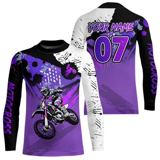 Custom Motocross Jersey Purple Dirt Bike Clothes Upf30+ Mens Women Motorcycle Jersey| CTP14
