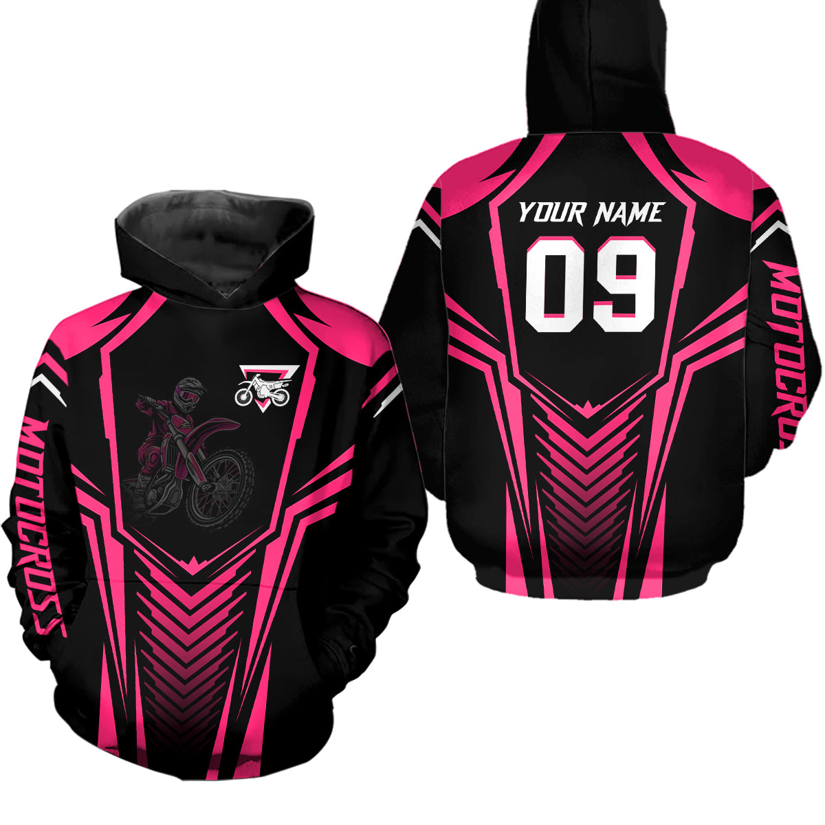 Adult&Kid Custom Motocross Jersey Pink UPF30+ MX Racing Biker Off-road Dirt Bike Racewear| CTP49