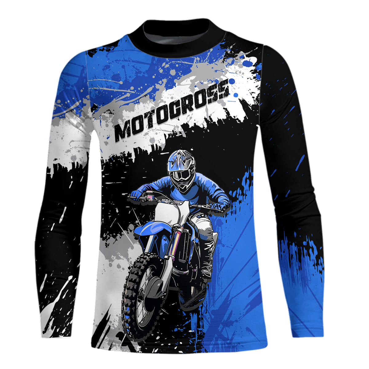 Adult&Kid Blue Custom Motocross Jersey UPF30+ MX Racing Dirt Bike Racewear| CTP34