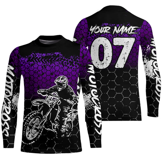 Purple Motocross Jersey Upf30+ Custom Dirt Bike Jersey Mens Women Off-Road Jersey Adult&Kid| CTP04