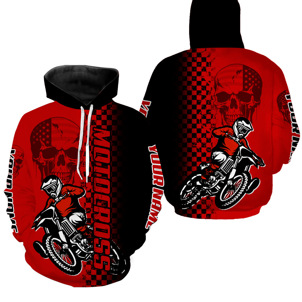 Adult&Kid Custom Motocross Jersey Skull UPF30+ MX Racing Biker Off-road Dirt Bike Racewear| CTP63