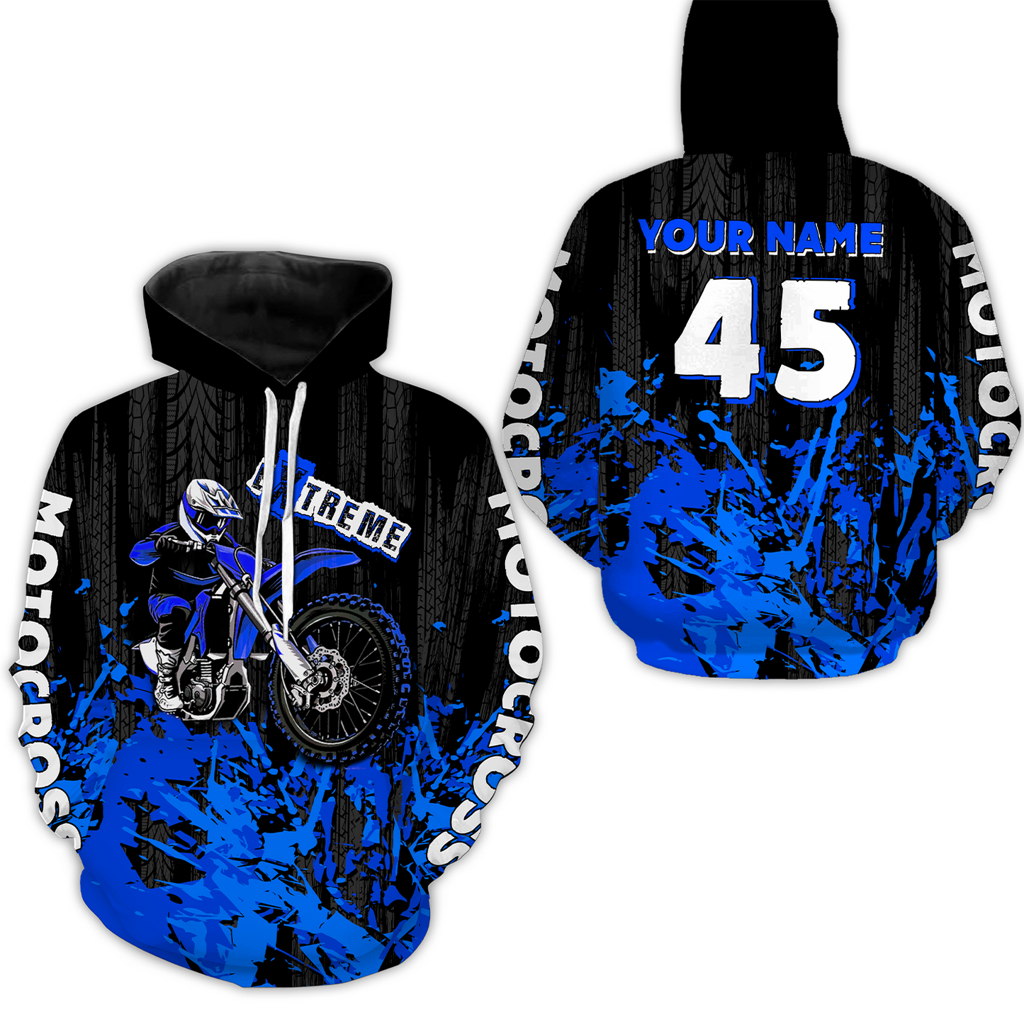 Adult&Kid blue custom Motocross jersey upf30+ dirt bike jersey mens women Motocross Shirt| CTP01