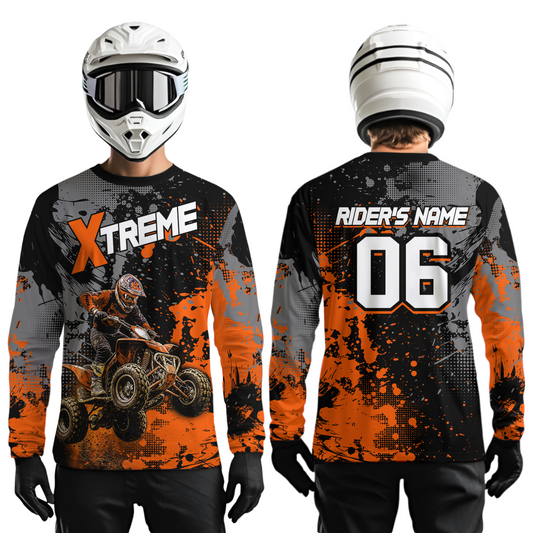 Custom Atv Motocross Shirt Orange UPF30+ Extreme Quad Bike Off-Road Jersey Men Kid Mx Riding Shirts NHN010